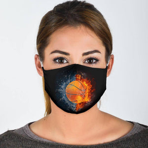 Basketball Lovers Facemask Face Mask Face Mask - White Adult Mask + 2 FREE Filters (Age 13+) 