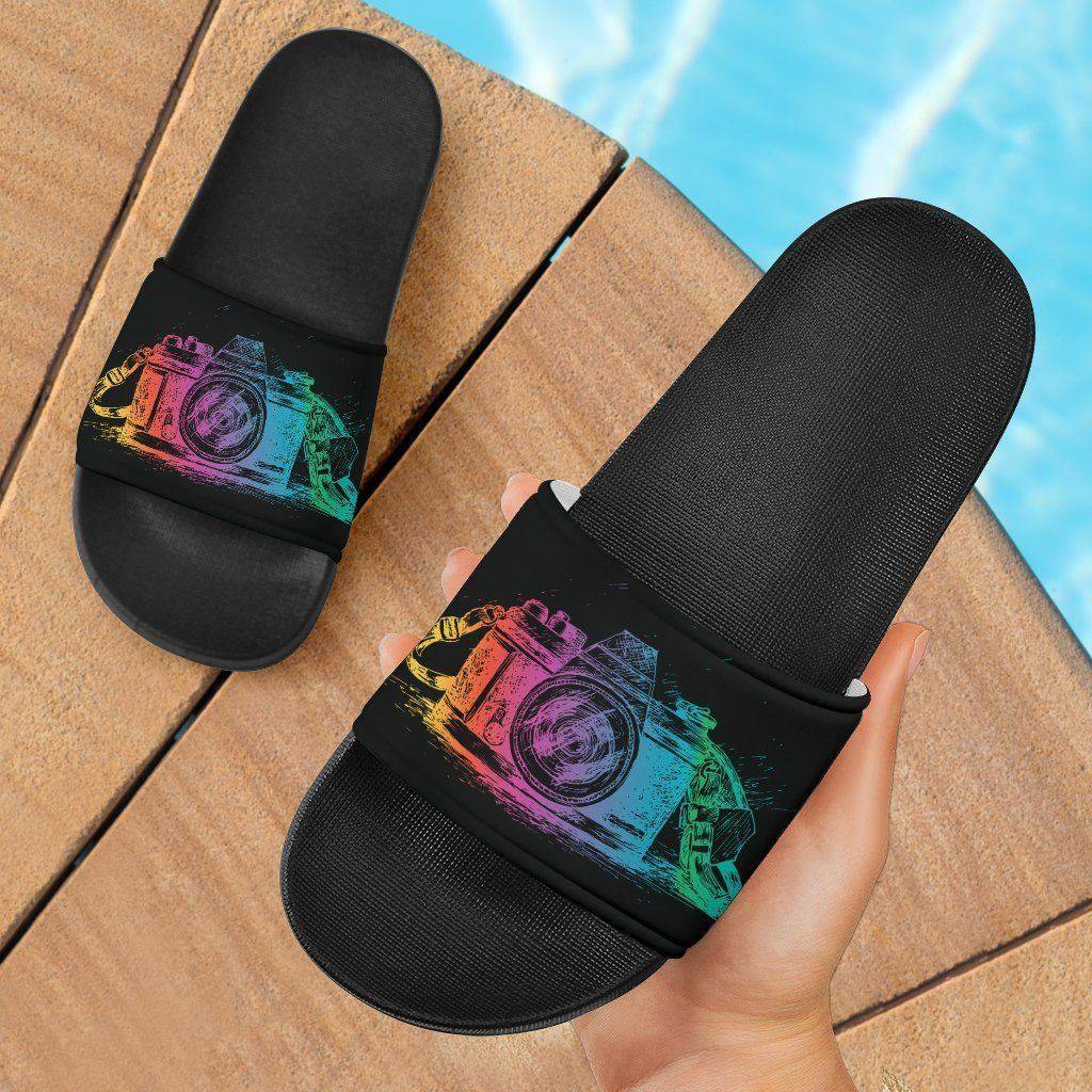 Colorful Scratch Camera Slide Sandals Slides 