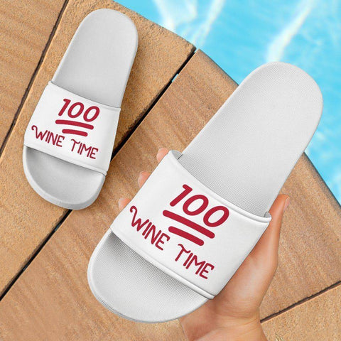 Image of 100 Percent Wine Time Slide Sandals | Don't Judge Slides 