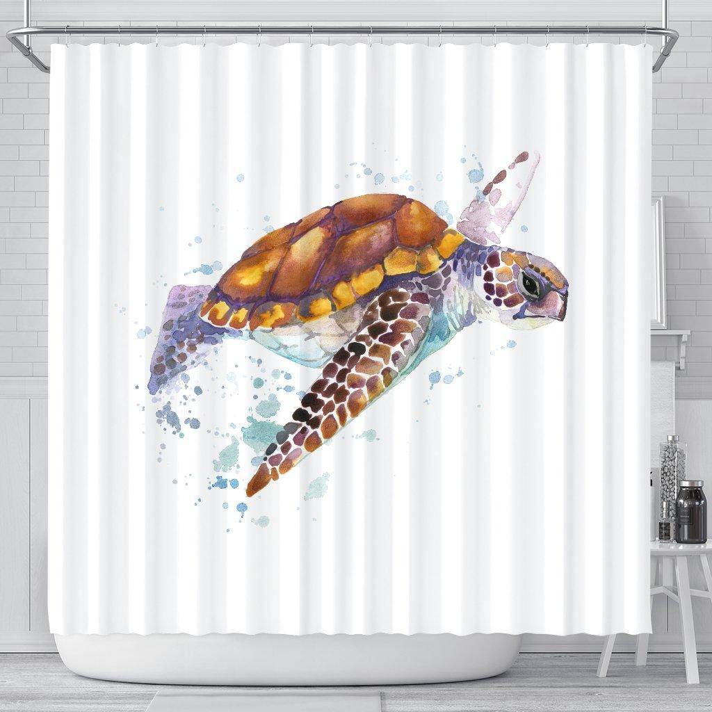 Turtle Shower Curtain, V.3 shower curtain 