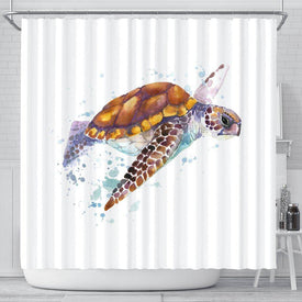 Turtle Shower Curtain, V.3 shower curtain 