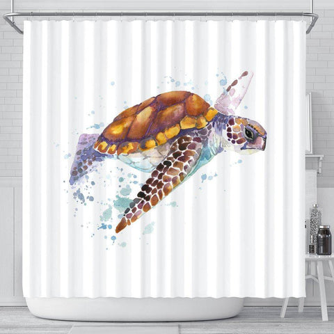 Image of Turtle Shower Curtain, V.3 shower curtain 