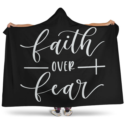 Image of Faith Over Fear Hooded Blanket