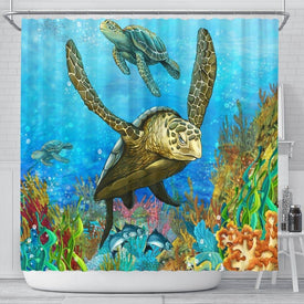 Turtle Shower Curtain, V.5 shower curtain 