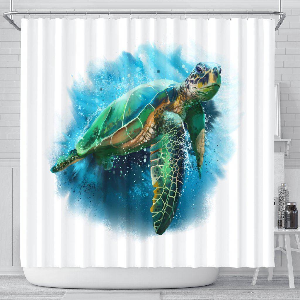 Turtle Shower Curtain, V.2 shower curtain 