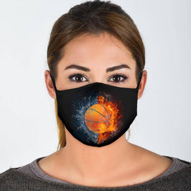 Basketball Lovers Facemask Face Mask Face Mask - Black Adult Mask + 2 FREE Filters (Age 13+) 