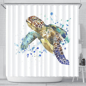 Turtle Shower Curtain, V.1 shower curtain 