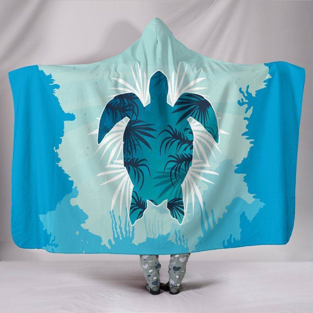 Custom Hoodie Blanket - Turtle Swimming Hooded Blanket Youth 60"x45" 