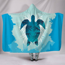 Custom Hoodie Blanket - Turtle Swimming Hooded Blanket Youth 60"x45" 