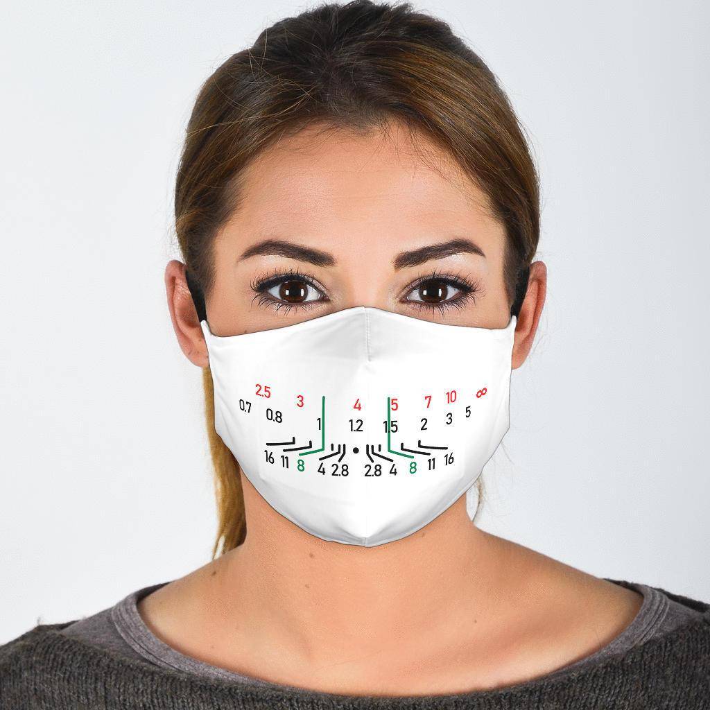 Focal Length Face Mask White Face Mask Face Mask - Black Adult Mask + 2 FREE Filters (Age 13+) 