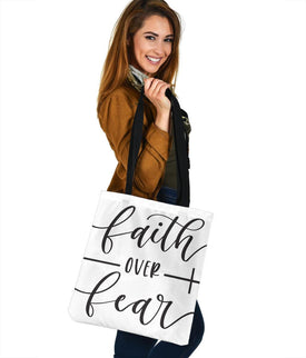 Faith Over Fear Canvas Tote