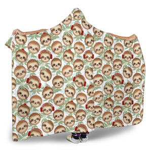 DJ Sloth Hooded Balnket Small Print
