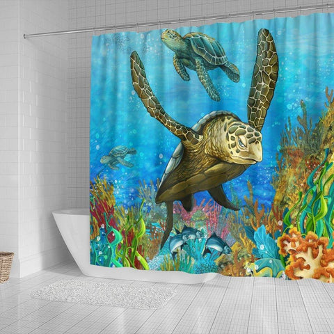 Image of Turtle Shower Curtain, V.5 shower curtain 
