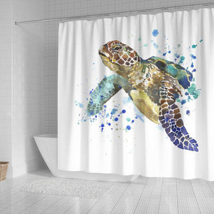 Turtle Shower Curtain, V.1 shower curtain 