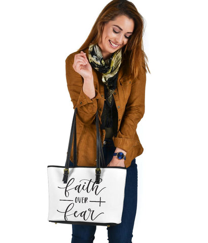 Image of Faith Over Fear, Vegan Leather Tote 