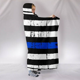 Thin Blue Line Hooded Blanket