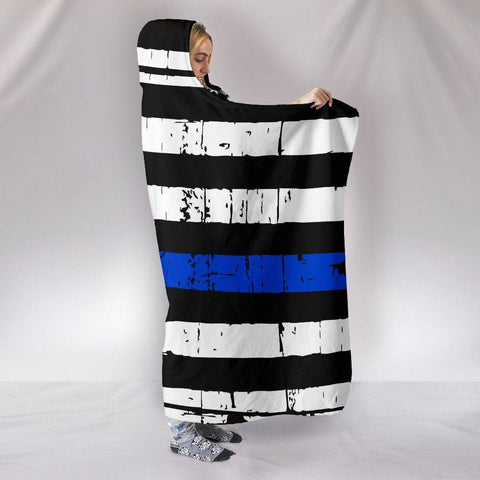 Image of Thin Blue Line Hooded Blanket 