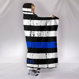 Premium Thin Blue Line Hooded Blanket, California