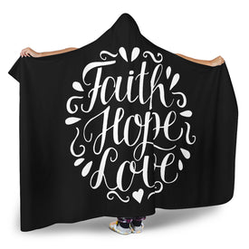 Faith Hope Love Hooded Blanket