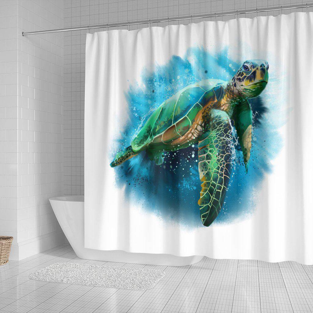 Turtle Shower Curtain, V.2 shower curtain 
