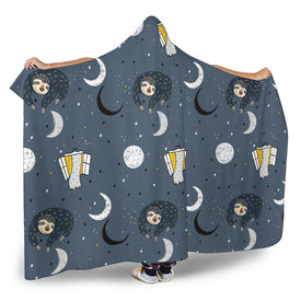 Sleeping Space Sloth Hooded Blanket Large Print
