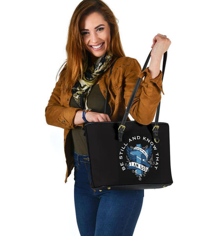 Image of Be Still and Know That I Am God, Vegan Leather Tote Bags 