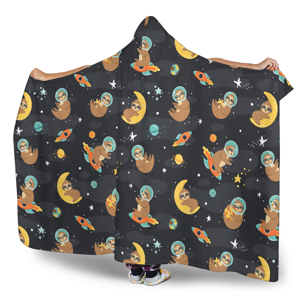 Sleeping Space Sloth Hooded Blanket Small Pattern