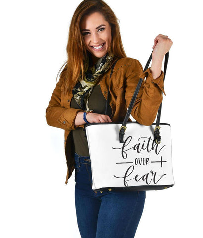 Image of Faith Over Fear, Vegan Leather Tote 