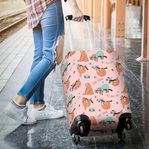 Cool Sloths Luggage Cover Pink 