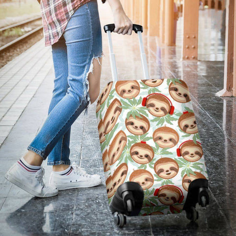 Image of Happy Sloth Luggage Cover luggage covers 