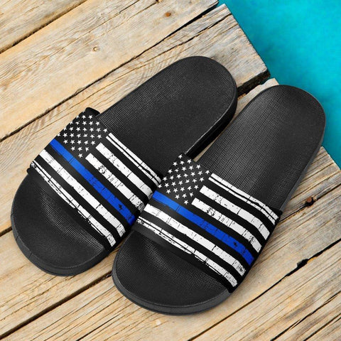 Image of Thin Blue Line Slide Sandals Slides 