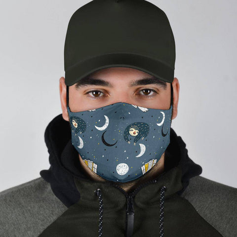 Image of Sleeping Space Sloth Face Mask Face Mask 