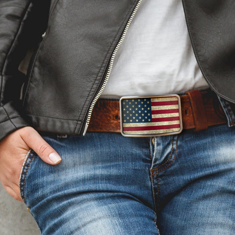 Image of American Flag Belt Buckle