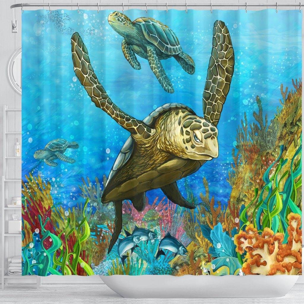 Turtle Shower Curtain, V.5 shower curtain 