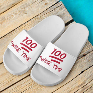 100 Percent Wine Time Slide Sandals | Don't Judge Slides 