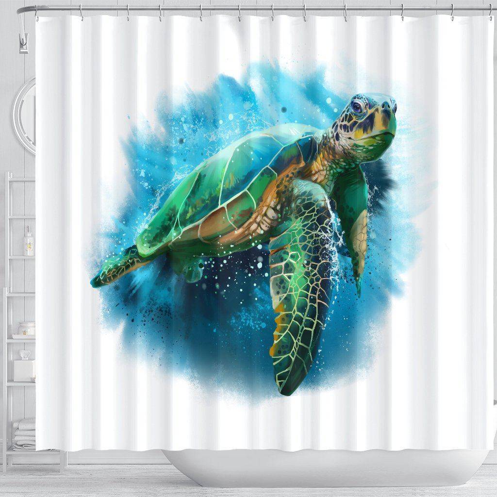 Turtle Shower Curtain, V.2 shower curtain 