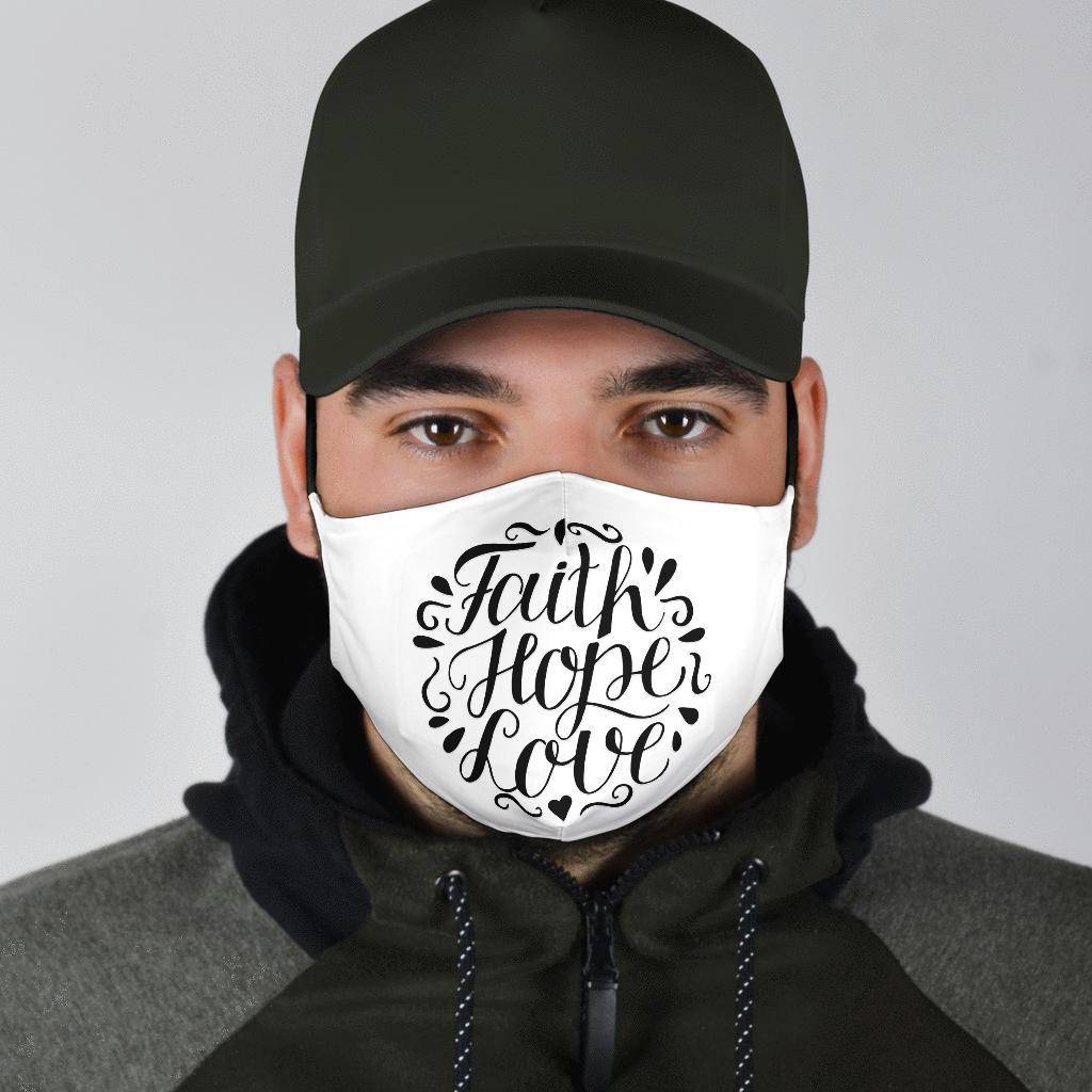 Faith Hope Love Face Mask Black Face Mask 