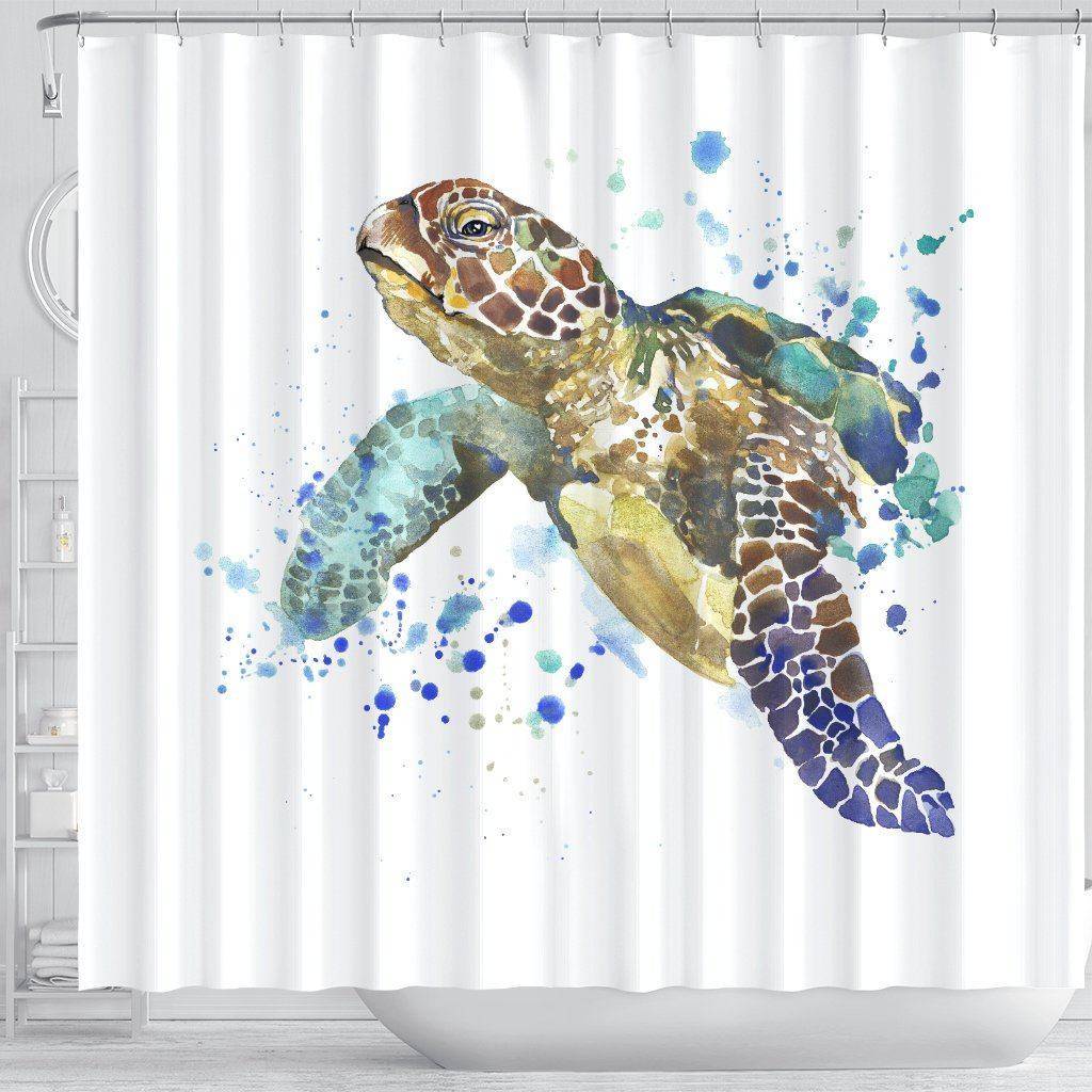 Turtle Shower Curtain, V.1 shower curtain 