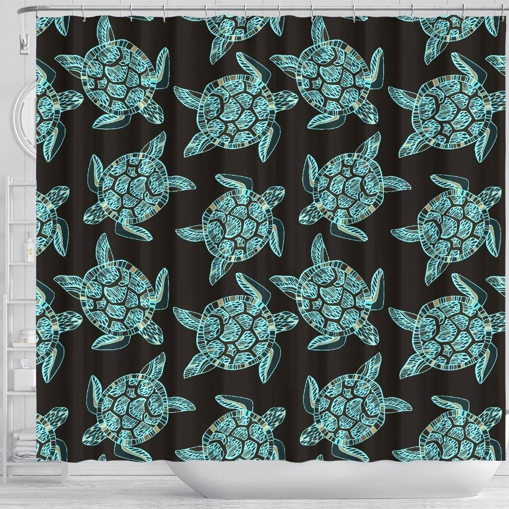 Turtle Shower Curtain, V.4 shower curtain 
