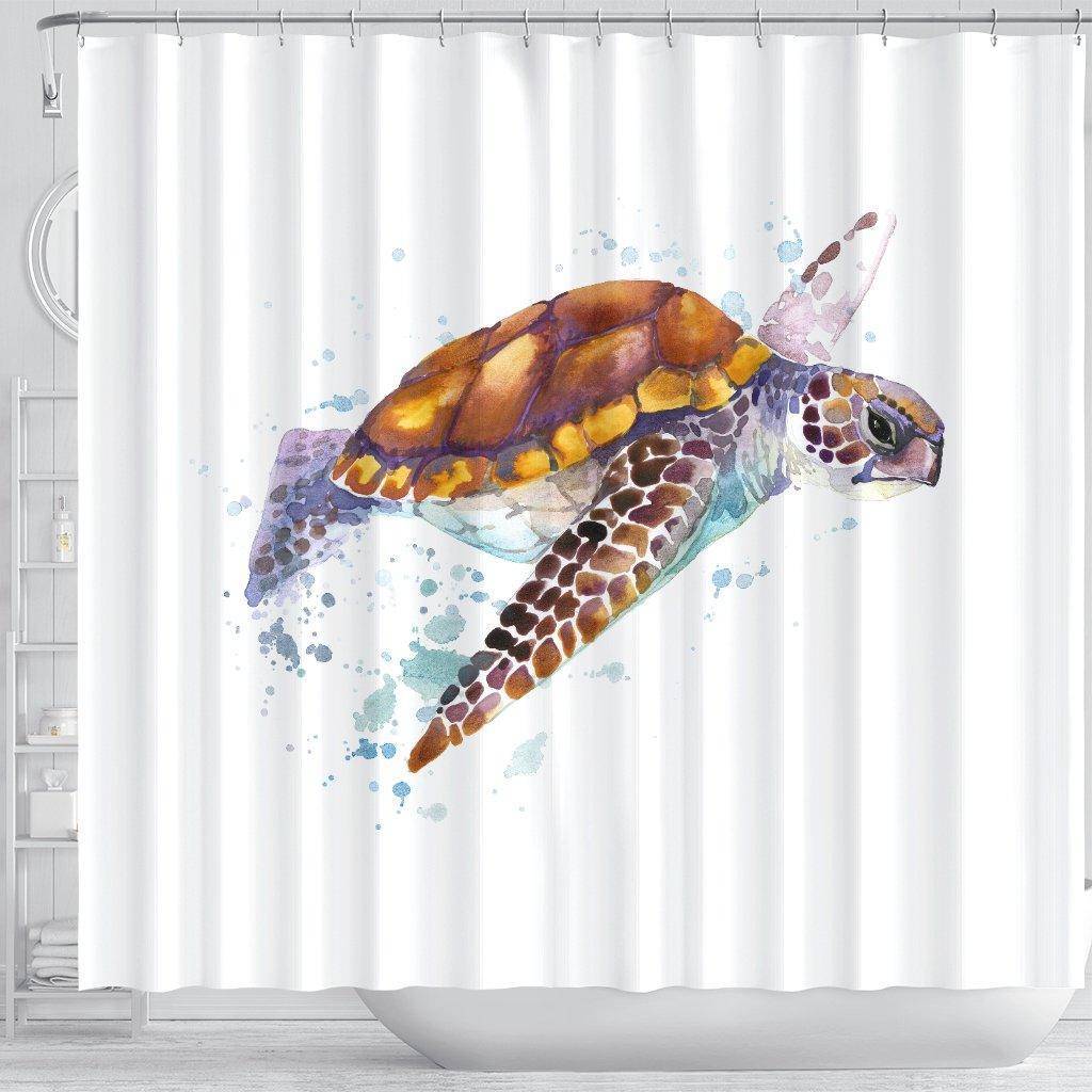 Turtle Shower Curtain, V.3 shower curtain 