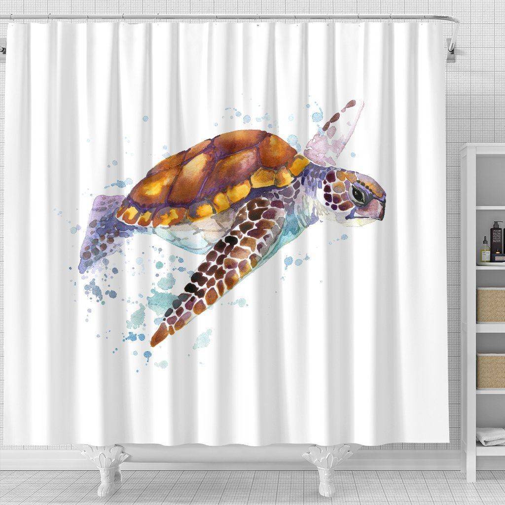 Turtle Shower Curtain, V.3 shower curtain 