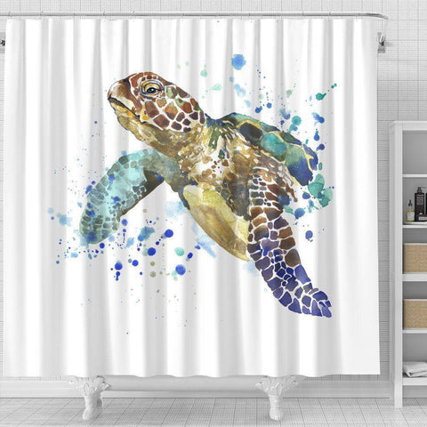 Image of Turtle Shower Curtain, V.1 shower curtain 