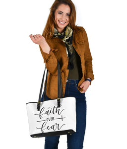 Faith Over Fear, Vegan Leather Tote 