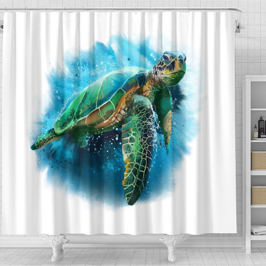 Turtle Shower Curtain, V.2 shower curtain 