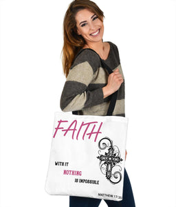 Nothing Is Impossible, Matthew 17:20, Tote Tote Bag 