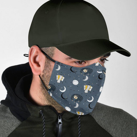 Image of Sleeping Space Sloth Face Mask Face Mask 