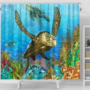 Turtle Shower Curtain, V.5 shower curtain 