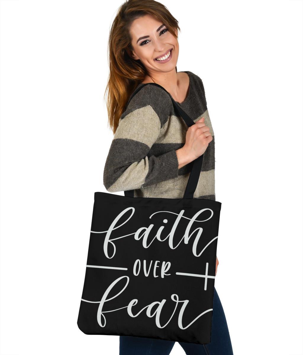 Faith Over Fear, Canvas Tote Tote Bag 