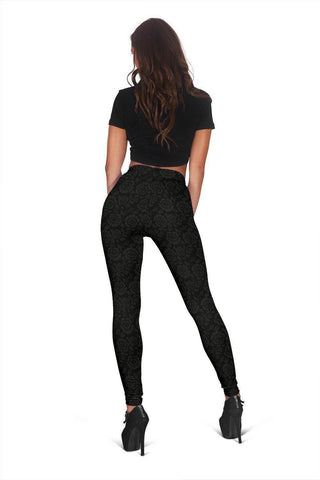 Image of Premium Leggings with Grey Flowers 
