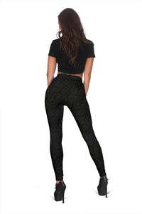 Premium Leggings with Grey Flowers 